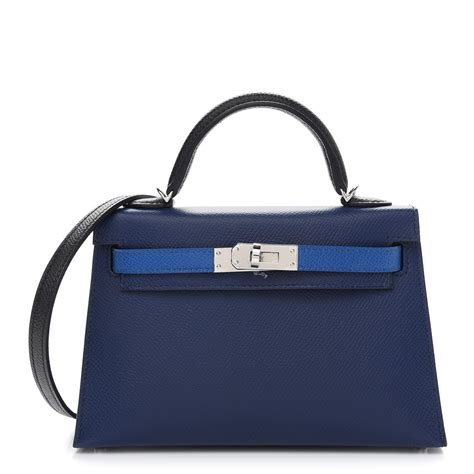 HERMES Box Mini Kelly Sellier 20 Bleu Saphir 